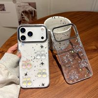 Coque de luxe 3D cerise scintillante coréenne et japonaise pour iPhone 17/16 Pro Max, étanche IPX5, antichoc, en TPU+PC, transparente et personnalisable