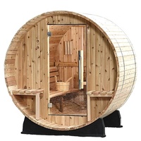 Salle de vapeur extérieure en cèdre rouge canadien au design moderne, en bois massif, avec panneau de commande informatique, pour villas, en promotion