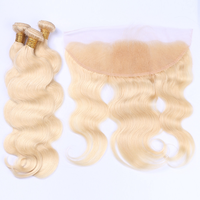 # Cierre de encaje transparente HD 4x4 5x5 rubio 613 con ondas corporales, frontal de encaje HD 613 de cabello humano, pre-arrancado, de cabello virgen sin procesar