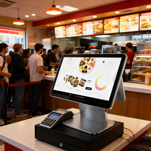 15.6 इंच डुअल स्क्रीन पॉस सिस्टम रिटेल विंडोज़ एंड्रॉइड पॉस मशीन एल्यूमीनियम मिश्र धातु अल्ट्रा-पतली पैनल डेस्कटॉप कैश रजिस्टर - Product Image 1