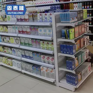 Estantes de exhibición de mercancía de supermercado, estantes de tienda para cosméticos, góndolas, estanterías, unidades minoristas
