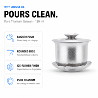 Service à thé Gongfu en titane pur, Gaiwan en titane, Infuseur à thé minimaliste, Tasse à thé, Cérémonie du thé, Art du thé, Camping