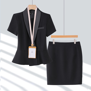 Conjunto e Blazers Femininos de Verão de Alta Qualidade e Profissional, Finos e de Manga Curta para Trabalho em Recepção de Hotel e Uso Profissional de Beleza - Product Image 3