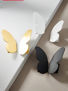 Butterfly-Shaped Brushed Brass Cabinet Handles for Wardrobe <strong>Doors</strong> Drawers Cupboards Shoe Cabinets - Product Image 3