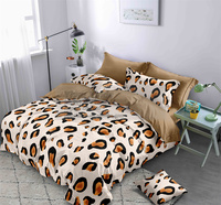 Ensemble de literie de qualité supérieure en tissu coton doux avec imprimé de marque, comprenant une housse de couette et un ensemble de draps