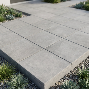 Dalles de pavage extérieures en porcelaine de 20 mm d'épaisseur, couleur gris pierre, qualité commerciale robuste, pour jardin et parking - Product Image 1
