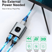 Adaptateur séparateur HD-MI Convertisseur HDTV 1 entrée 2 sorties 4K HD Vidéo Commutateur bidirectionnel pour PS4 Boîtier TV Écran d'affichage Ordinateur portable