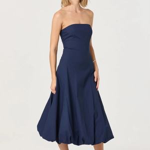 Vestidos de burbujas elegantes personalizables para mujer, estilo informal de verano, escote corazón, con cordones, sin tirantes, cintura Natural, lavable - Product Image 1