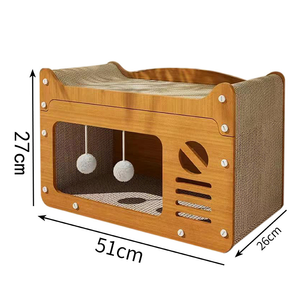 ShuangYuan moderna Villa di lusso per gatti in legno massello condominio interno/esterno grande gabbia per gatti criceti con motivo animale - Product Image 4