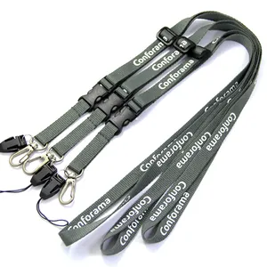 Wholesale Cheap Polyester Silk Screen Printed Custom Logo Lanyard With Cell Phone Strap