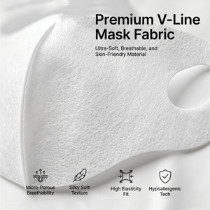 Collagen 3D Facial Mask Sheet Firming V-Shape <b>Face</b> Mask For All Skin Types White Ear Loop Design - Product Image 4