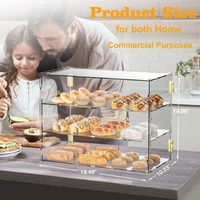 Vitrine de Comptoir Personnalisable à 3 Niveaux en Acrylique Transparent pour Boulangerie, Panneaux PETG Haute Résistance de 4 mm, Présentoir à Pain, Vitrine à Gâteaux de Fête