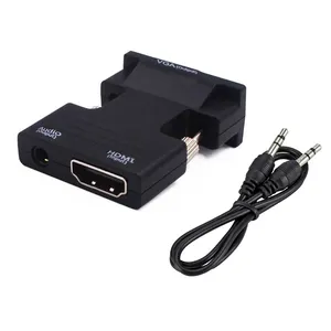 HDMI-Buchse zu VGA-Stecker mit 3,5-mm-AUX-Audiokabeladapter 1080P FHD-Video ausgang für PC-Laptop-TV-Monitor