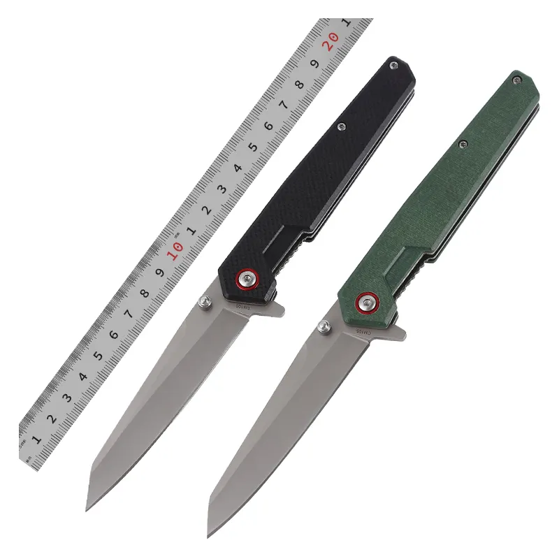 G10 Handle D2 Steel Blade Folding Knives Pocket Knife EDC Tool Tactical Outdoor Camping Knife Hunting with Black and Green Color
