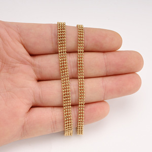 โซ่ลูกปัดหลายแถว |   โซ่ลูกปัดสแตนเลสเคลือบทอง 18K PVD สำหรับทำสร้อยคอและกำไลข้อมือ DIY - Product Image 2