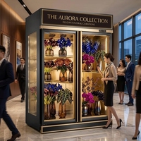 Vitrine réfrigérée verticale commerciale pour fleurs avec éclairage LED, portes vitrées anti-buée pour la préservation des fleurs fraîches pour les fleuristes
