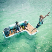 Plateforme flottante gonflable modulaire, canapé-lit aquatique avec dossier