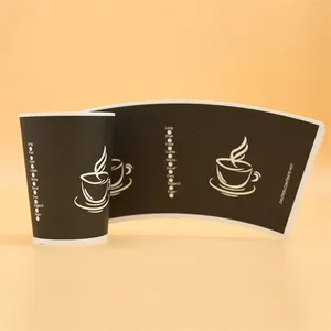 Neues Design Umwelt freundlicher 9 Unzen Pappbecher Fan Coated PE Rohmaterial für Kaffee Pappbecher