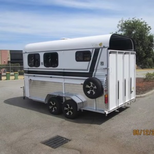 Remolque de Aluminio de Alta Resistencia para 2 Caballos, con Carga en Ángulo, Rampa de Seguridad y Ventilación, para Transporte en Ranchos y Granjas - Product Image 5