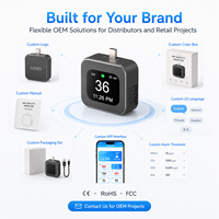 Moniteur de qualité de l'air intérieur 8 en 1 avec prise Type-C, détecteur de CO2, HCHO, TVOC, CO, PM2.5, PM10, température et humidité