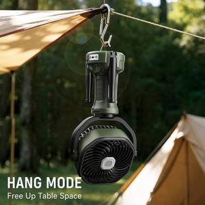 Oscillating <b>Fan</b> LED Light Outdoor Rechargeable Camping Fishing <b>Fan</b> Brushless Motor Strong Wind <b>Remote</b> <b>Control</b> Battery USB - Product Image 4