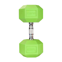Ensemble d'haltères hexagonales en caoutchouc colorées avec logo personnalisé pour l'exercice à domicile - Équipement de fitness durable pour la salle de sport
