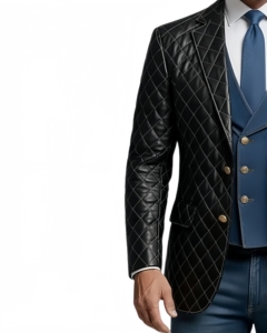 Veste en jean matelassée en peau de mouton noire pour homme 2026 – <span class=keywords><strong>Manteau</strong></span> de créateur élégant, moderne et tendance en polaire, idéal pour une tenue formelle de luxe - Product Image 5