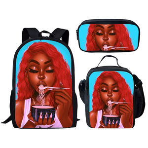 <span class=keywords><strong>Sac</strong></span> à <span class=keywords><strong>dos</strong></span> de grande capacité pour ordinateur Ensemble de trois pièces <span class=keywords><strong>Sac</strong></span> à <span class=keywords><strong>dos</strong></span> noir Skin Girl Pattern Student Children's Junior High School - Product Image 4