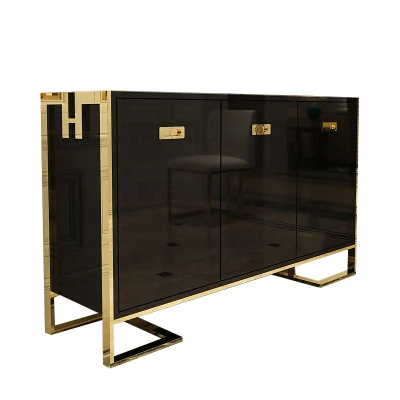 Wooden Modern Sideboard Luxury Black Antique Wood Style Time Packing Room Piece Furniture Multilayer Solid Color DESIGN Material
