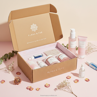 Boîte d'emballage antichoc en carton ondulé avec insert en papier anti-bruit pour ensemble de soins de la peau en bouteille de verre