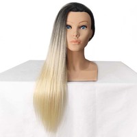 Tête de mannequin 24 pouces, cheveux naturels de haute qualité, modèle de poupée, jolie poupée blonde aux cheveux longs, tête d'entraînement avec épaules
