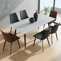 Chaise de salle à manger pour la maison avec plateau en céramique pour ensemble de table de restaurant, table à manger en marbre, table de cuisine