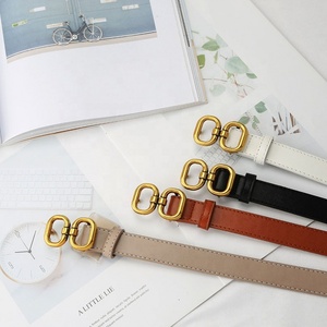 <span class=keywords><strong>Ceinture</strong></span> fine en cuir PU JULUN avec <span class=keywords><strong>double</strong></span> bouton rond doré, <span class=keywords><strong>ceinture</strong></span> pour costume et jean pour femmes - Product Image 4