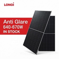Modul Surya Longi N-Type Bifacial Anti-Glare LR7 72HVD 640W 650W 660W 670W Panel Kaca Ganda untuk Atap Hunian Harga Terbaik