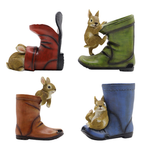 Custom Design Cute Rabbits Resin <strong>Cowboy</strong> <strong>Boot</strong> Vase <strong>Planter</strong>, Out Door Garden Decorations Polyresin Rabbit Animal <strong>Planter</strong> Flowerpot - Product Image 2