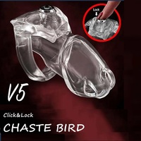 Kit de Dispositif de Chasteté Masculine avec Cadenas à Clipser et Verrouiller, Cage à Pénis, Anneau Pénien, Jouets Sexuels pour Hommes