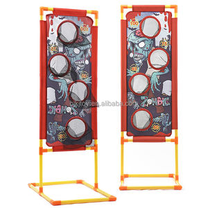 Çocuklar güç çekim hedef oyun 2 oyuncu seti köpük topu popper hava tabancası hedef ile ayakta - Product Image 2