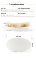 Brosse à barbe et peigne Abeis en PU blanc avec manche incurvé en bois de hêtre et poils de sanglier – Outil de coiffage pour homme ABS-BB16 Dongguan