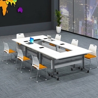 Bureau modulaire moderne Bureau élégant fonctionnel fait panneau roulettes incluses pour économiser de l'espace école bureau salle de formation