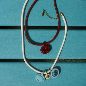 Mini pendentif ovale en émail avec breloques <span class=keywords><strong>colonne</strong></span> <span class=keywords><strong>de</strong></span> cristal couleur macaron et pierre <span class=keywords><strong>de</strong></span> naissance, collier <span class=keywords><strong>de</strong></span> fête mignon pour femme, bijoux DIY - Product Image 2
