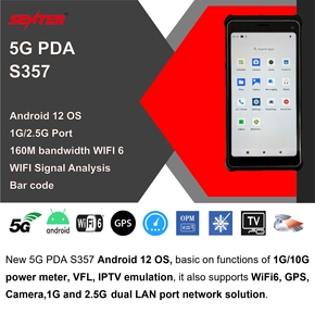 S357 5G Telecom <span class=keywords><strong>Test</strong></span> PDA Android 12 1G/2.5G Port 160M Bandbreite WLAN Signalanalyse Leistungsmesser IPTV VFL Gigabit-Geschwindigkeitstest - Product Image 4