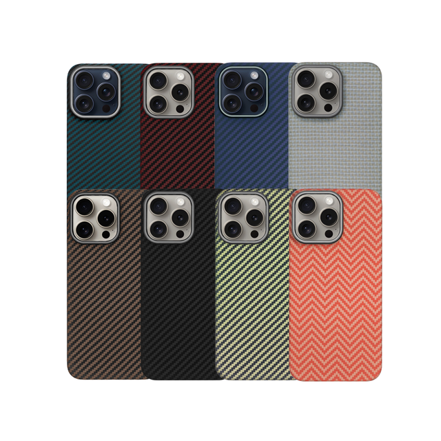 KZDOO Keivlar Ultrathin Real Aramid Carbon Fiber Blue Phone case for iphone 15 Pro Max Quakeproof Protective Cover