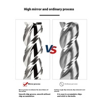 Fraise à queue CNC HRC55 à 3 dents en carbure de tungstène pour aluminium et cuivre, longueur 1-20 mm, 100L