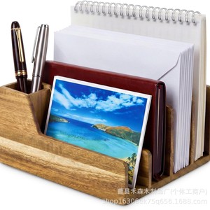 Wooden File Manager Office Desk Folder <b>Shelf</b> 4 Layers Multi Tiered Classification Rack For Bill Organization - Product Image 3