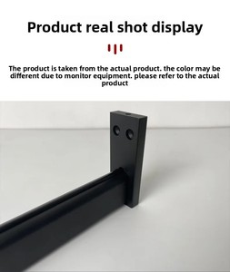 GQK Aluminum Alloy Square Tube Wall Mount Non-Detachable Garment Hanger Base Holder Flange Single Damper Track Flange Seat - Product Image 3