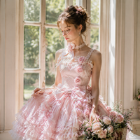 Robe de princesse élégante rose Confession Rose, jupe bouffante, style Lolita douce, pour femme adulte, tenue de cosplay pour fête d'anniversaire