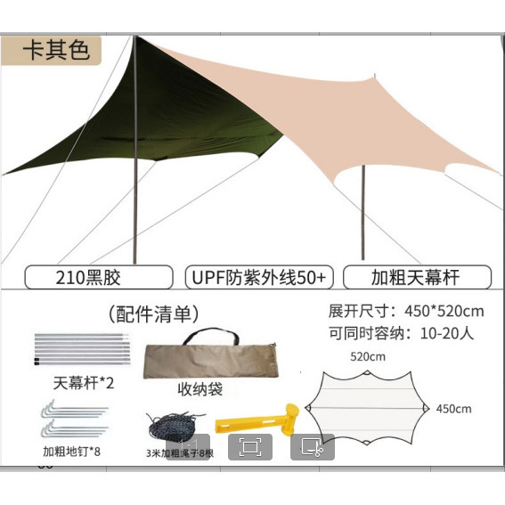 [Black Vinyl] - 4.5*5.2m Octagonal Canopy
