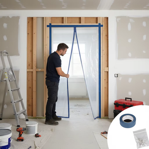 Puerta con Cremallera Resistente <span class=keywords><strong>de</strong></span> 1.2m*2.2m <span class=keywords><strong>de</strong></span> Fábrica, con Cremallera Cosida <span class=keywords><strong>de</strong></span> Color para Control <span class=keywords><strong>de</strong></span> Polvo en Construcción y Sellado Temporal <span class=keywords><strong>de</strong></span> Habitaciones - Product Image 1