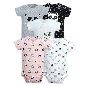 Conjunto de 5 Piezas de Ropa de Verano para Bebés Niñas, Mamelucos de Manga Corta para Bebés, Trajes de Bebé - Product Image 1