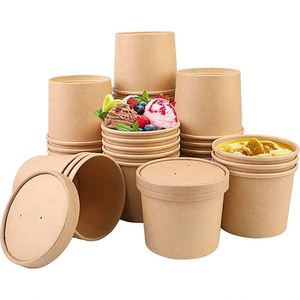 Disposable Doggy Bowl Microwavable Pure Cattle Paperboard Lunch <b>Box</b> Rice Soup Salad Pizza Cookie Hamburger Lollipop <b>Noodle</b> - Product Image 1